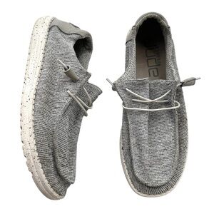 Hey Dude Wendy Stretch Cloud Gray Knit Slip-on Loafer Shoes Women's Size 10